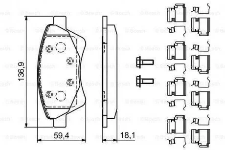 KLOCKI HAMULC. RENAULT MEGANE II 02-05 BOSCH 0986494725