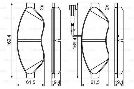 Гальмівні колодки дискові CITRON/FIAT/PEUGEOT \'\'F BOSCH 0986494798 (фото 1)