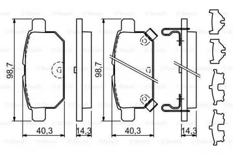 Тормозные колодки дисковые - замена на 0986494748 BOSCH 0986494931 (фото 1)