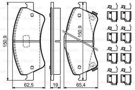 KLOCKI HAMULC. TOYOTA AVENSIS 09- PRZ?D BOSCH 0986494932