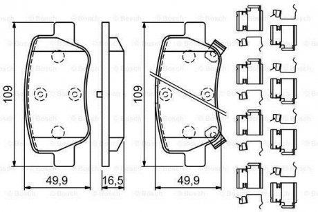 KLOCKI HAMULC. TOYOTA AVENSIS 15-18 TY? BOSCH 0986494933