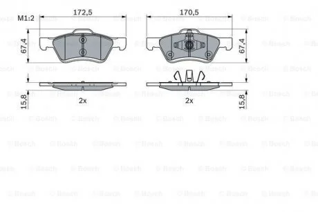 Колодки тормозные дисковые FORD ESCAPE 01-, MAVERICK 04-, FORD USA ESCAPE 01-04 BOSCH 0 986 494 960 (фото 1)