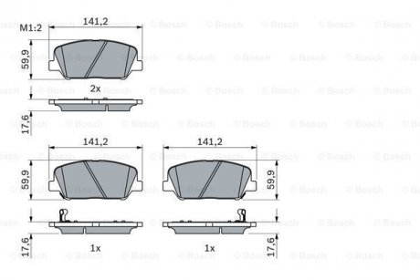 KLOCKI HAMULC. KIA OPTIMA 12-15 PRZ?D BOSCH 0986494979