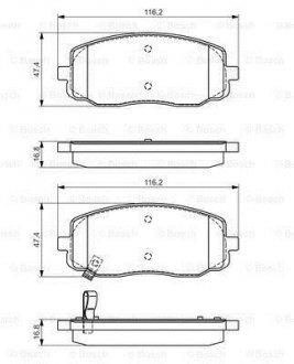 Гальмівні колодки дискові HYUNDAI/KIA i10/Picanto \'\'F "04>> PR2 BOSCH 0986495084 (фото 1)