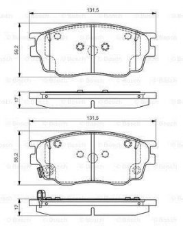 Тормозные колодки дисковые MAZDA 6 1.8>>07 PR2 BOSCH 0986495087 (фото 1)