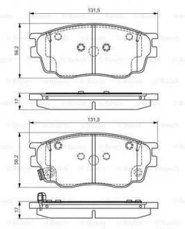 Тормозные колодки дисковые MAZDA 6 1.8&gt;&gt;07 PR2 BOSCH 0986495087 (фото 1)