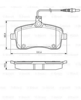 Гальмівні колодки дискові PEUGEOT 407 \'\'F \'\'1,6-2,0 \'\'04-10 PR2 BOSCH 0986495091 (фото 1)