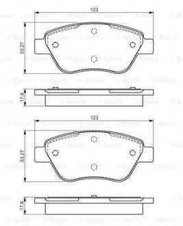 Гальмівні колодки дискові FIAT Doblo/Panda "F "05>> PR2 BOSCH 0986495102 (фото 1)