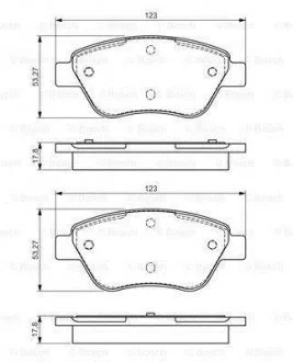 Гальмівні колодки дискові FIAT Doblo/Panda "F "05>> PR2 BOSCH 0986495102 (фото 1)