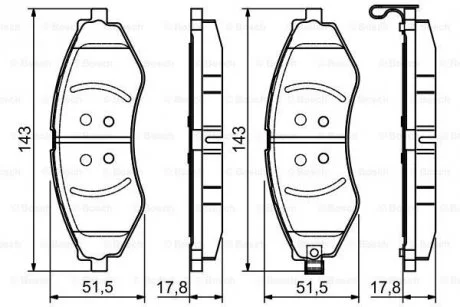 Тормозные колодки дисковые CHEVROLET/DAEWOO Lacetti/Nubira/Optra \&#039;\&#039;F PR2 BOSCH 0986495116 (фото 1)