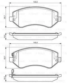 Тормозные колодки дисковые CHRYSLER/JEEP Voyager/Cherokee &quot;F &quot;01-08 PR2 BOSCH 0986495117 (фото 1)