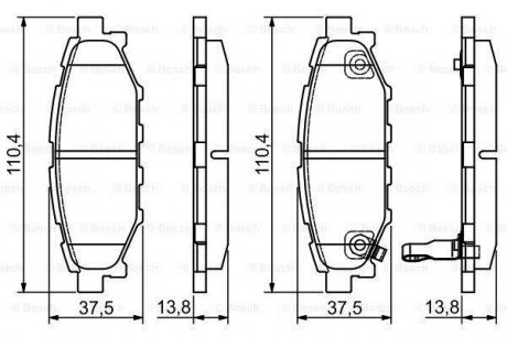 Гальмівні колодки дискові SUBARU Forester/Legacy/Impreza/Outback "R "03>> PR2 BOSCH 0986495119 (фото 1)