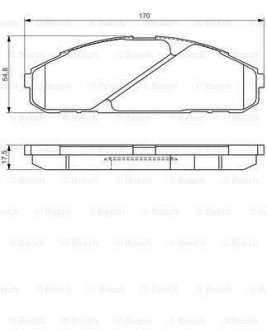 NISSAN Тормозные колодки передн.Patrol GR I 4.2 88- BOSCH 0986495171 (фото 1)