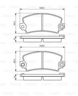 Тормозные колодки задн. RENAULT 21, 25, Espace 1,6-2,9 BOSCH 0986495270 (фото 1)