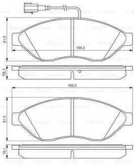 К-т тормозных колодок передн.CITROEN JUMPER 06- FIAT DUCATO BOSCH 0986495293 (фото 1)