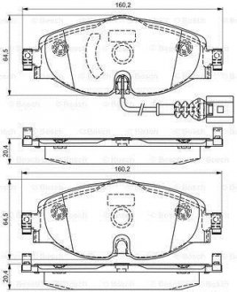 Тормозные колодки дисковые AUDI/SKODA/VW A3/Octavia/Golf "F "12>> BOSCH 0986495296 (фото 1)