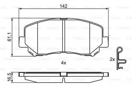 Гальмівні колодки дискові MAZDA CX-5 "F "11>> BOSCH 0986495367 (фото 1)