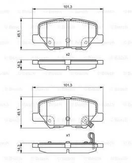 MITSUBISHI Колодки торм.задние Outlander 12-, ASX, CITROEN C4 Aircross, MAZDA 6 BOSCH 0986495381 (фото 1)