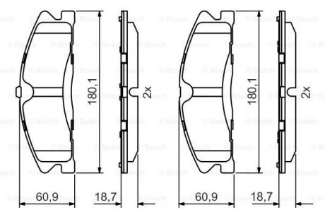 Колодки гальмівні дискові (комплект 4 шт) BOSCH 0986495399