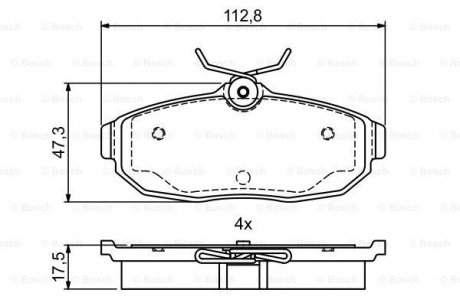 Гальмівні колодки дискові FORD Mustang "R \'\'04-10 BOSCH 0986495401