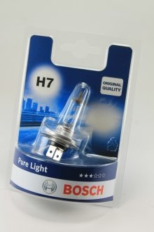 Лампа розжарювання 12V 55W H7 PURE LIGHT (blister 1 шт) BOSCH 1987301012