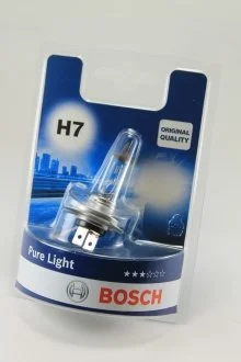 Лампа накаливания 12V 55W H7 PURE LIGHT (blister 1 шт) BOSCH 1987301012