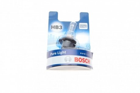 Лампа накаливания HB3 12V 60W P20d PURE LIGHT 1шт. blister BOSCH 1 987 301 062 (фото 1)