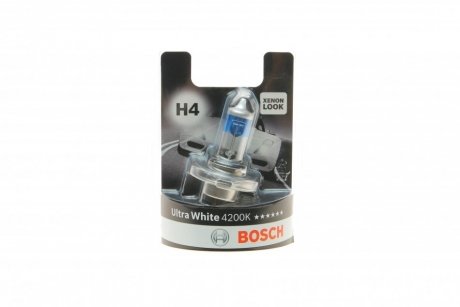 Лампа___ H4 Ultra White 4200K блістер - кратн. 20 шт BOSCH 1987301089 (фото 1)