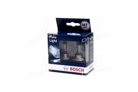 Лампа накаливания H7 12V 55W PX26d PURE LIGHT (компл) BOSCH 1987301406 (фото 1)
