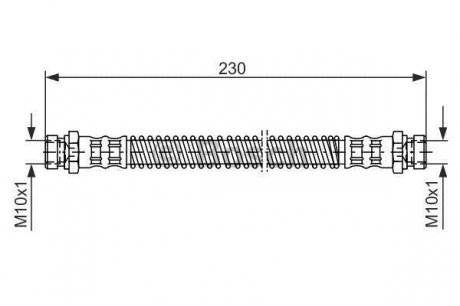 Гальмівний шланг 205mm HYUNDAI Getz RR RR02-10 BOSCH 1987476019 (фото 1)