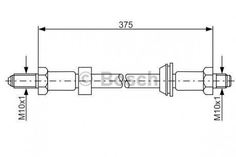 FORD Шланг тормозной передн. 1,3 Escort/Orion -90 BOSCH 1987476023