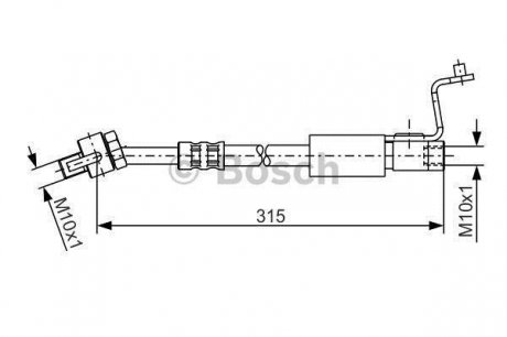 FORD Шланг тормозной пер. лев.Escort 98- BOSCH 1987476812