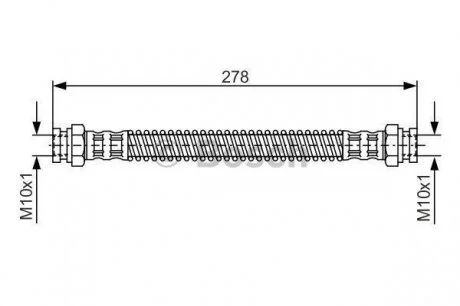 Тормозной шланг 258mm HYUNDAI Getz \'\'RL\'\'02-10 BOSCH 1987476850