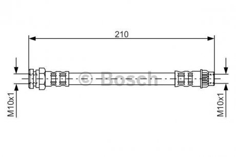 Шланг гальмівний передній, Citroen C4 04- BOSCH 1987476913