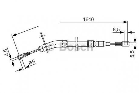 DB Трос ручн. торм. л. W123 BOSCH 1987477011