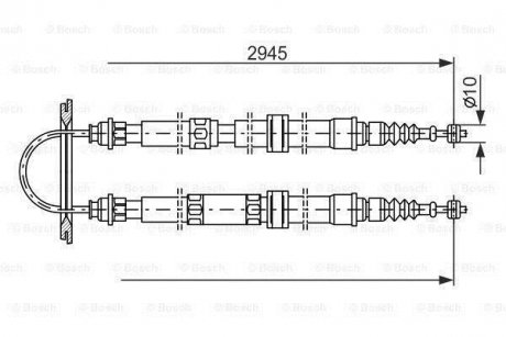 FIAT Трос ручного тормоза Croma BOSCH 1987477390