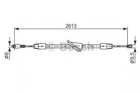 Гальмівний трос (передяя частина) 1613mm MB E W210 BOSCH 1987477701