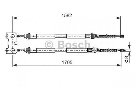 FORD Трос ручного тормоза Escort/Orion 95- BOSCH 1987477834