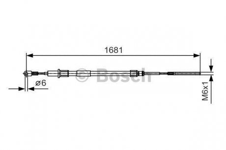 BMW Трос стоян.тормоза лев./прав. E36 94- BOSCH 1987477924