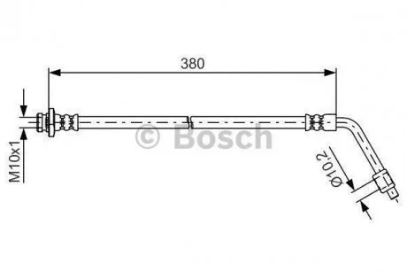 Шланг гальм. передн. прав. NISSAN NAVARA 01- BOSCH 1987481623
