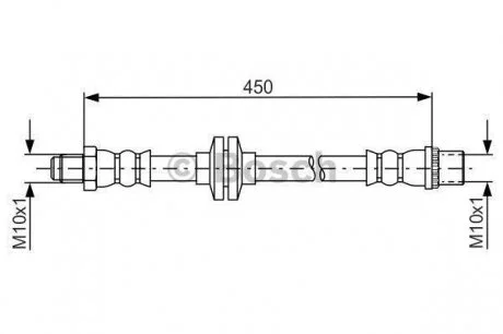 Тормозной шланг RENAULT Duster F'1,2-2,0'12>> BOSCH 1987481683