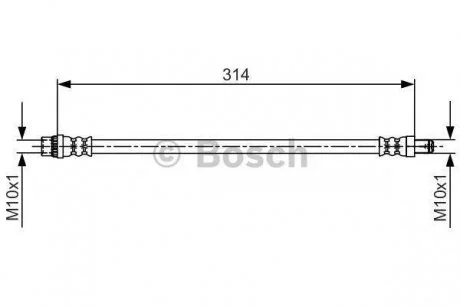 Тормозной шланг RENAULT Logan/Sandero F&#039;1,6&#039;10&gt;&gt; BOSCH 1987481718 (фото 1)