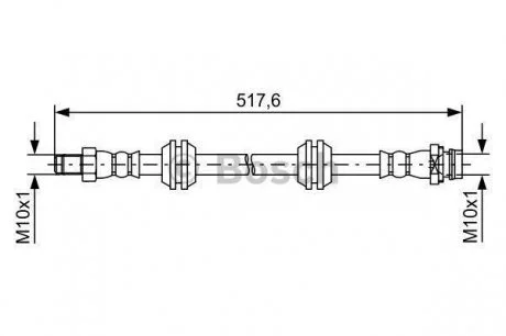 Тормозной шланг LAND ROVER Freelander 2 &#039;R&#039;06&gt;&gt; BOSCH 1987481731 (фото 1)