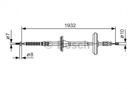 Трос, стоянкова гальмівна система BOSCH 1 987 482 021