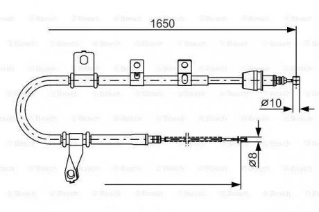 Тормозной трос 1650mm HYUNDAI Matrix RL ''01-10 BOSCH 1987482074