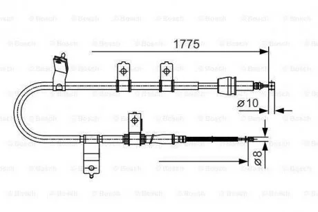 HYUNDAI Трос стоян.тормоза прав. Santa Fe BOSCH 1987482077