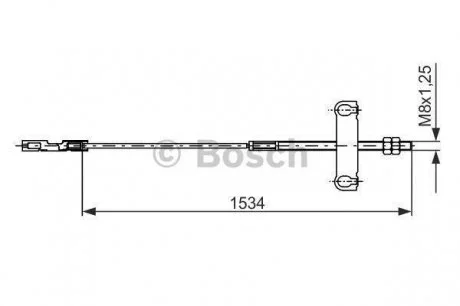 FORD Трос ручного тормоза (центр.) Transit 00- BOSCH 1987482195