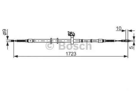 Трос тормозной AUDI 80&#039;&#039;R&#039;&#039;1.6-2.8&#039;&#039;90-95 BOSCH 1987482269 (фото 1)