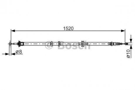 FIAT Трос ручного тормоза лев.Linea 07- BOSCH 1987482290