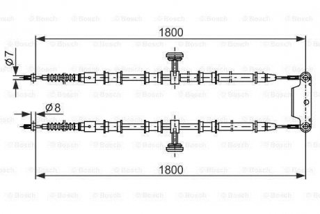 OPEL Трос ручного тормоза Vectra SW 02-,Signum 04- BOSCH 1987482291 (фото 1)